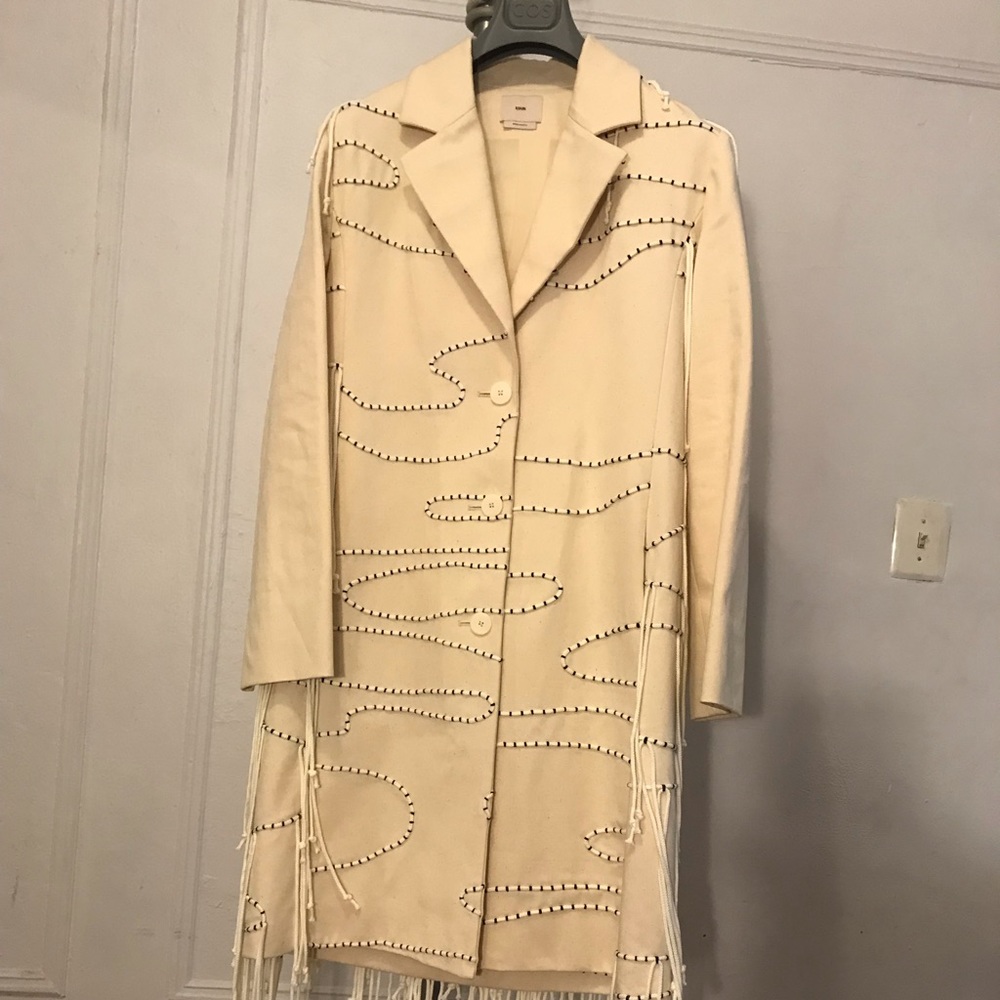 EDUN Ecru Raw Denim Embroidered Coat